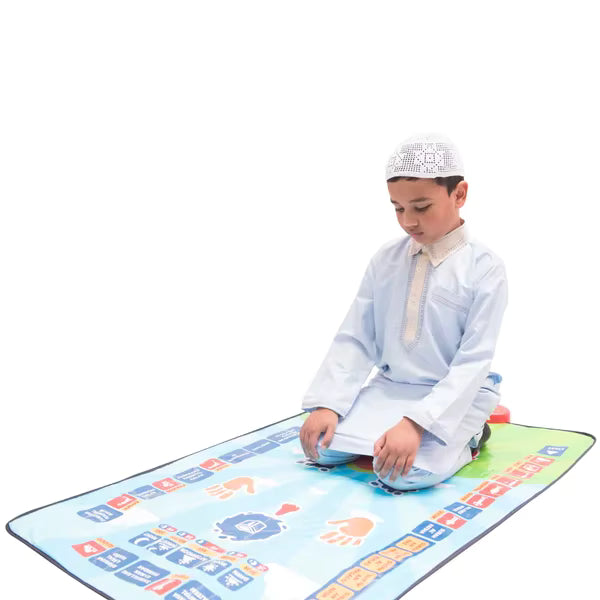 Interactive Kids Prayer Mat in Pearl Cotton – 8 Languages for Ages 3–9